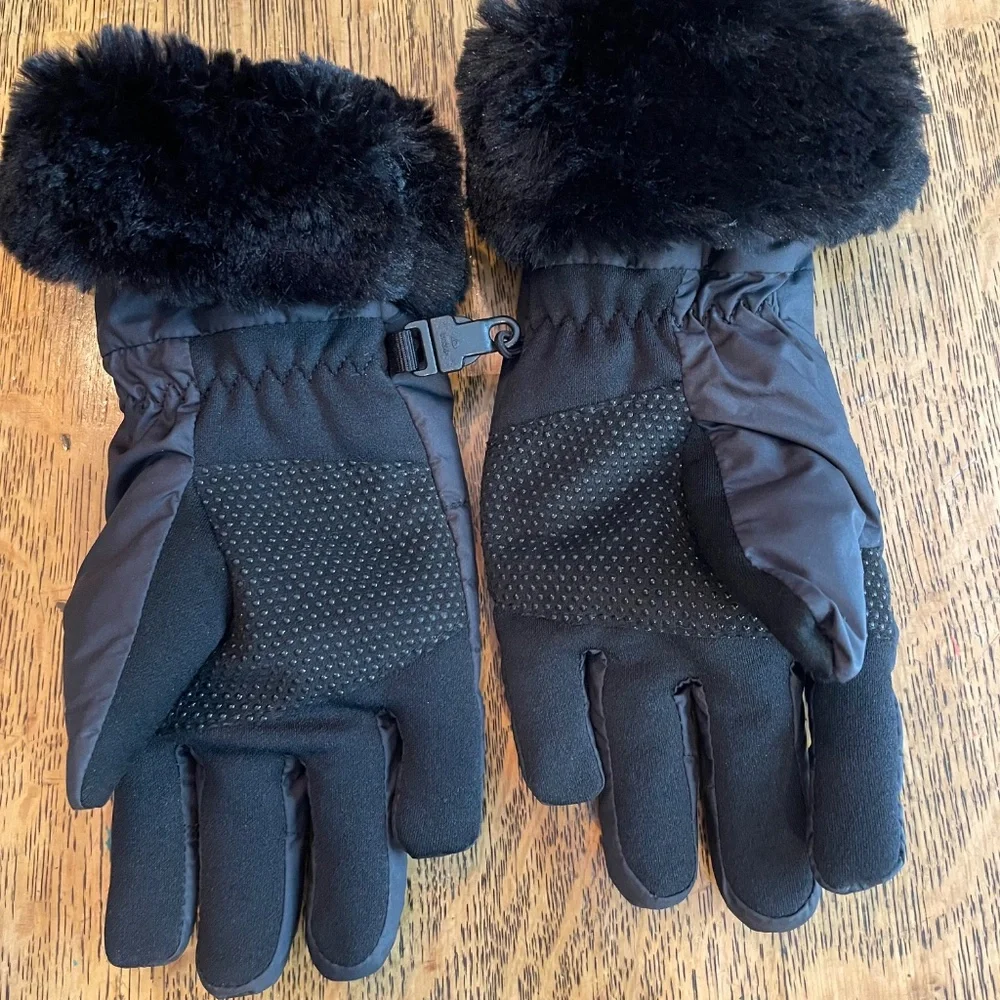North Face girls MossBud black gloves size medium youth